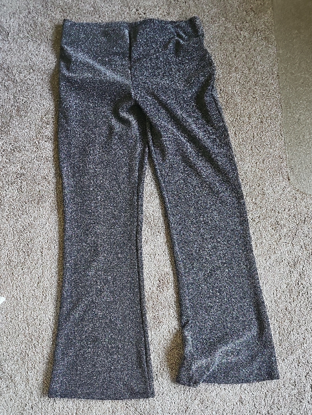 LG Women's Metallic Flare Pants - Black with Silver Sparkle